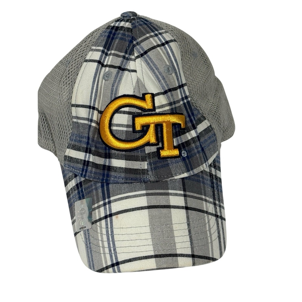 Georgia Tech Yellow Jackets Plaid Trucker Hat Adult Size OSFA Hat Baseball Cap